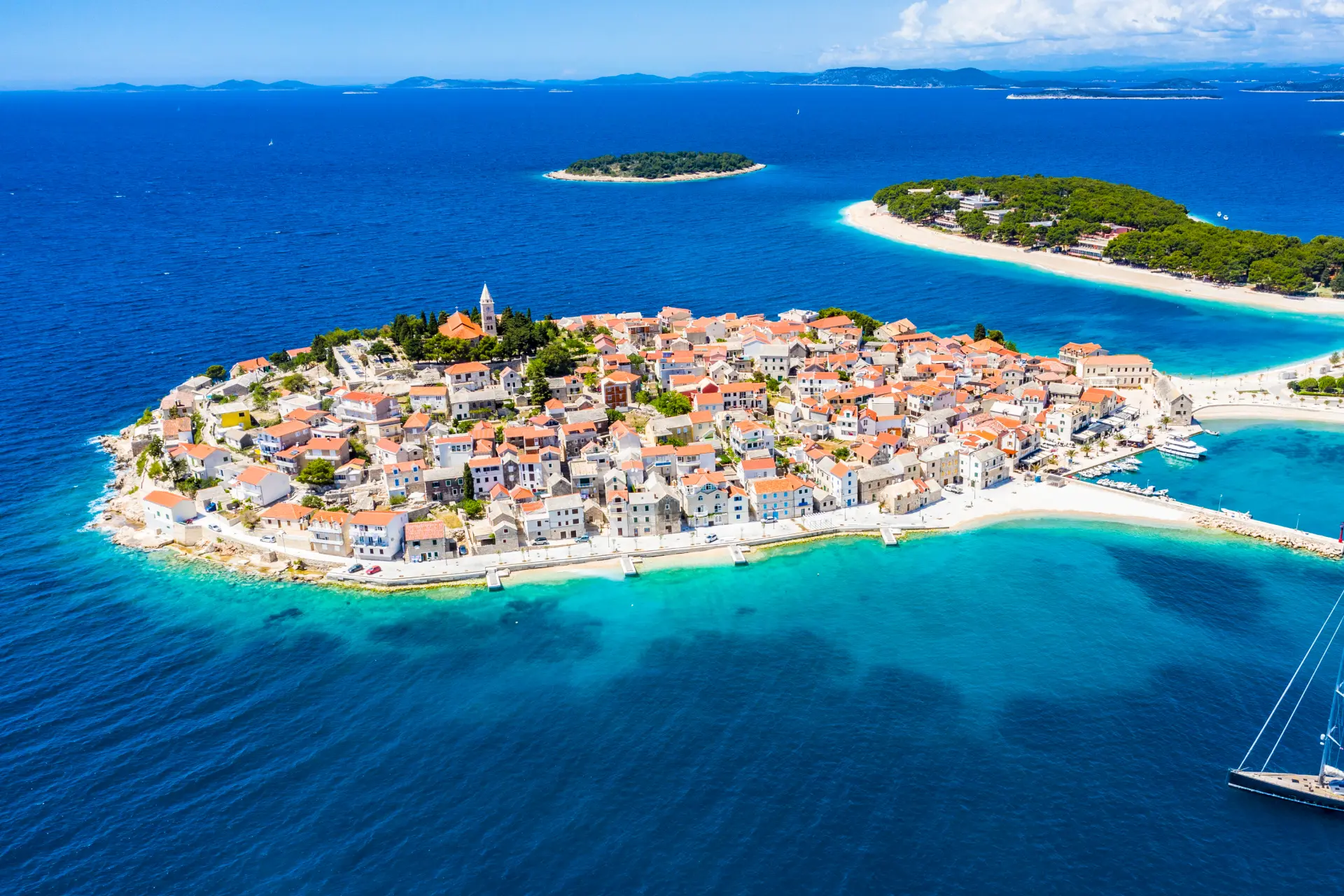 Primosten town on peninsula in Croatia