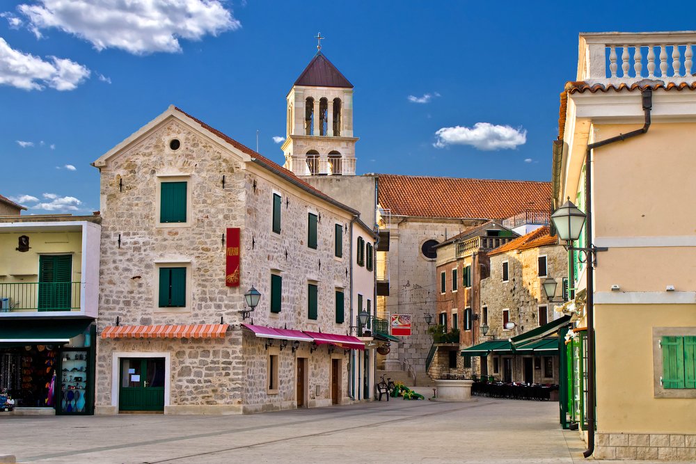 Adriatic Town of Vodice promenade, Croatia